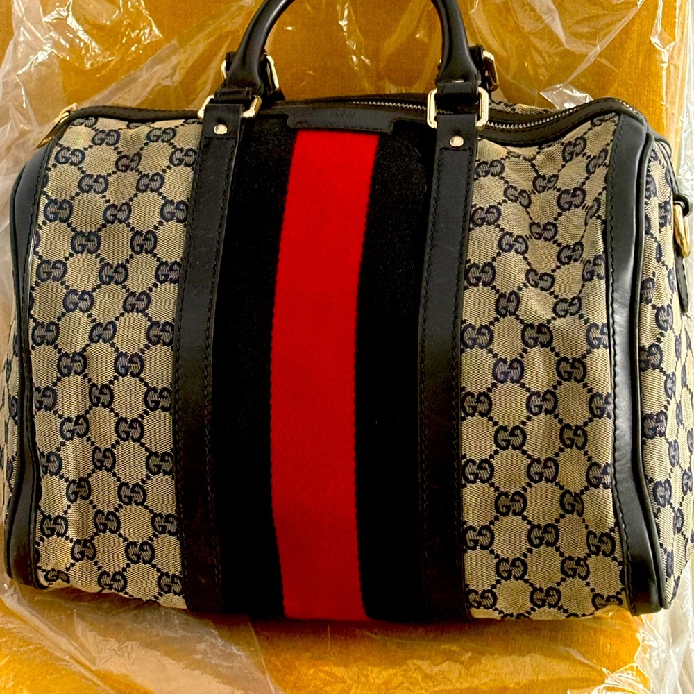 Vintage Gucci Boston bag ( Navy )